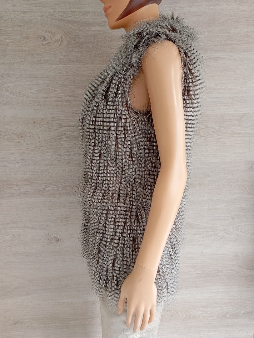 Gilet fausse fourrure gris — Blanco — Taille S