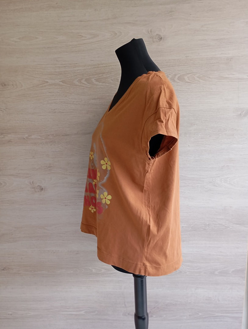 T-shirt manches courtes - Johanna Paris - Taille unique - Marron - Très bon état