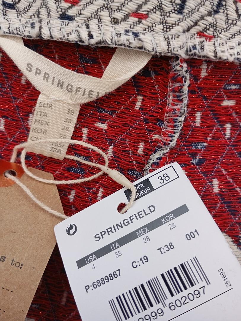 Mini-jupe 🌸 Springfield 🌸 38 - multicolore - Neuf avec étiquette - tissage jacquard - broderies