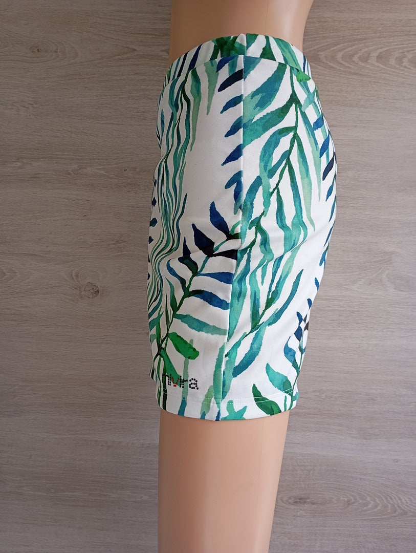 Mini jupe 🌸 Mivira 🌸 M - Blanc/vert - Neuf avec étiquette - motif floral