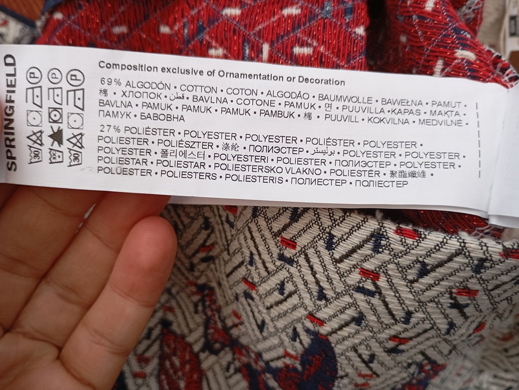 Mini-jupe 🌸 Springfield 🌸 38 - multicolore - Neuf avec étiquette - tissage jacquard - broderies
