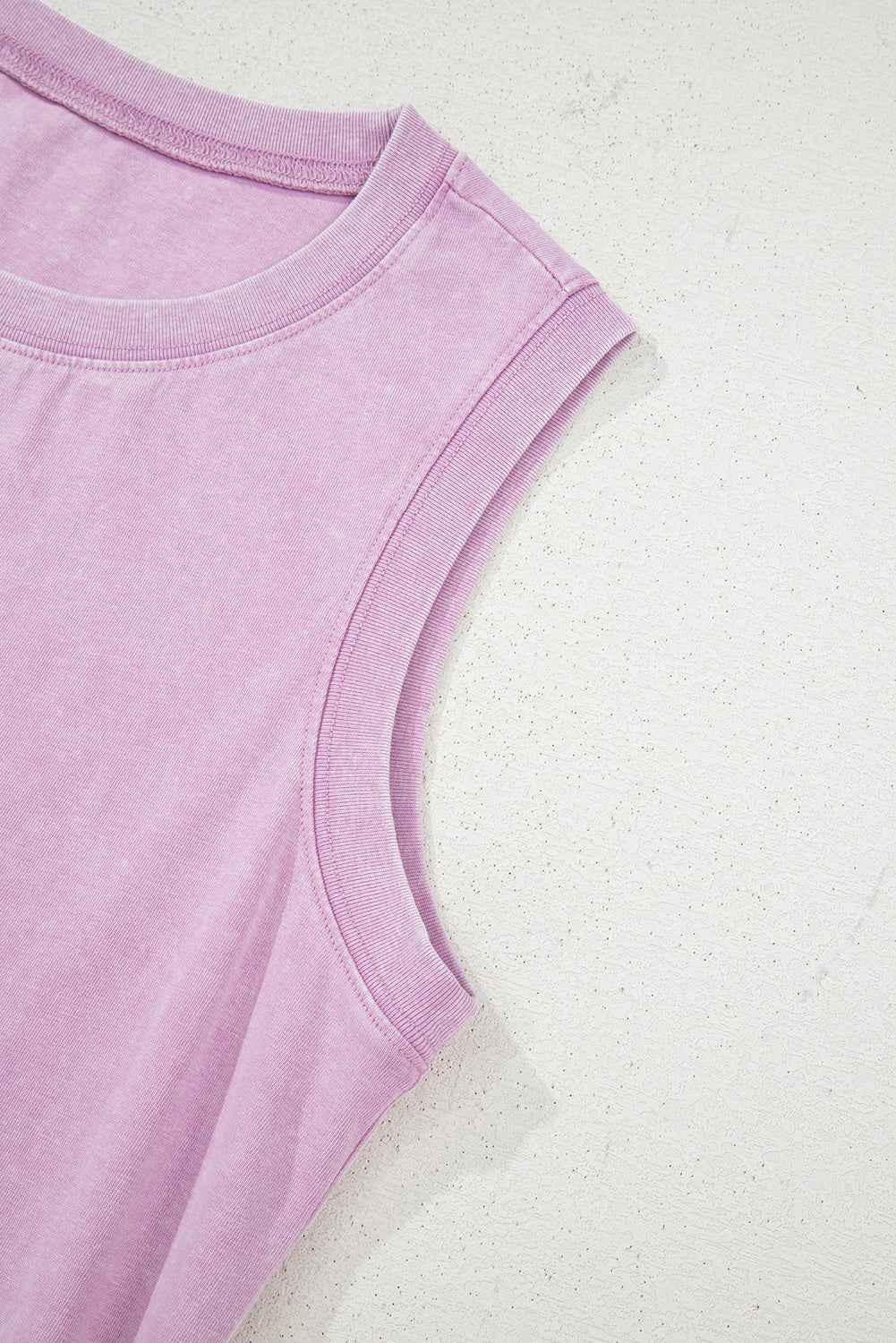 Robe courte débardeur à poches effet mineral wash en 100% coton