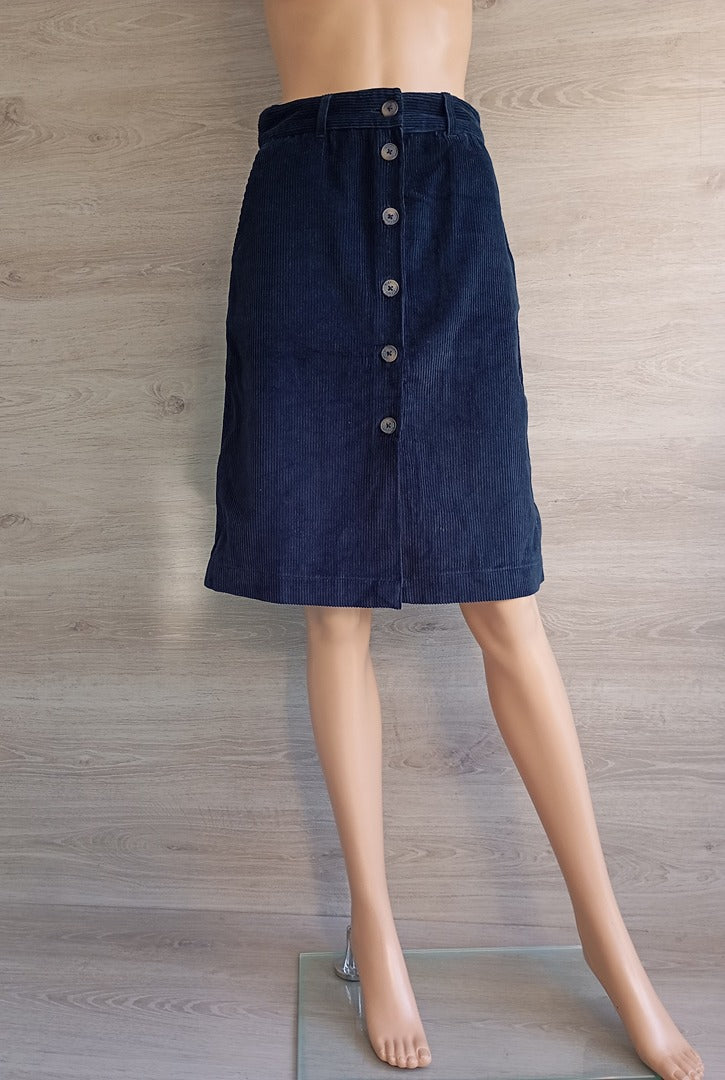 Jupe courte en velours bleu marine - Element - XS - Neuve
