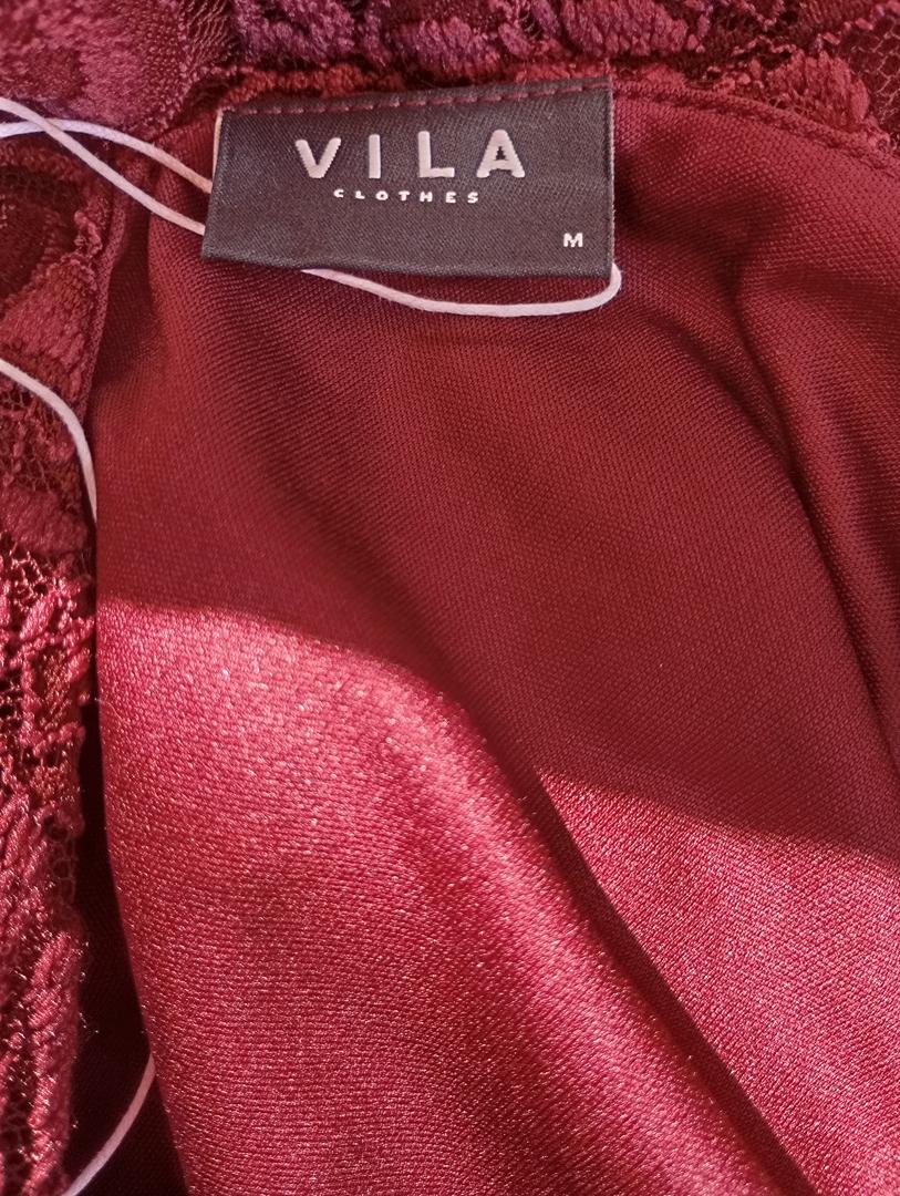 Robe Vila - M - Bordeaux - Très bon état - manches longues - Dentelle