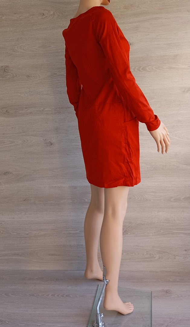 Robe courte - manches longues - Skunkfunk Madge - M - Rouge/orangé - Neuf avec étiquette