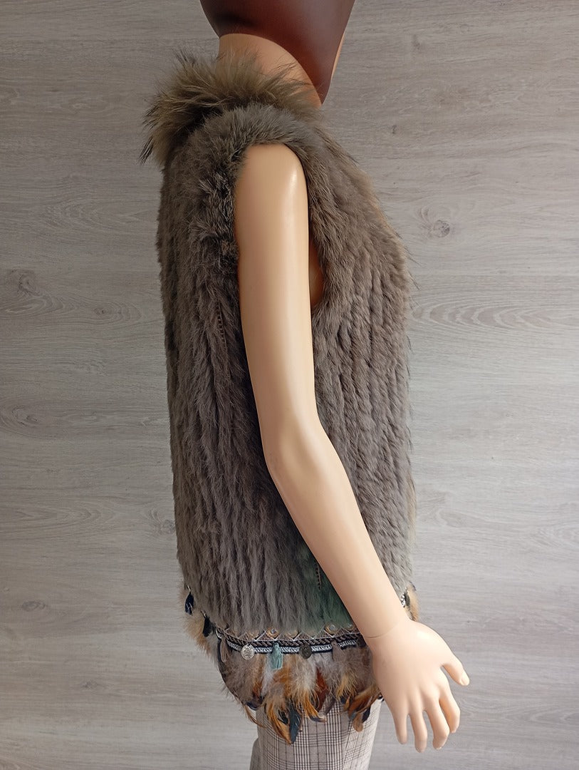 Gilet sans manches en fourrure naturelle - M - Très bon état