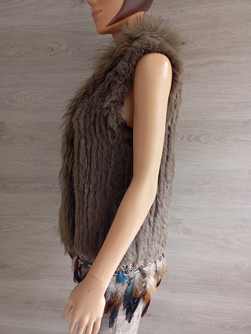 Gilet sans manches en fourrure naturelle - M - Très bon état