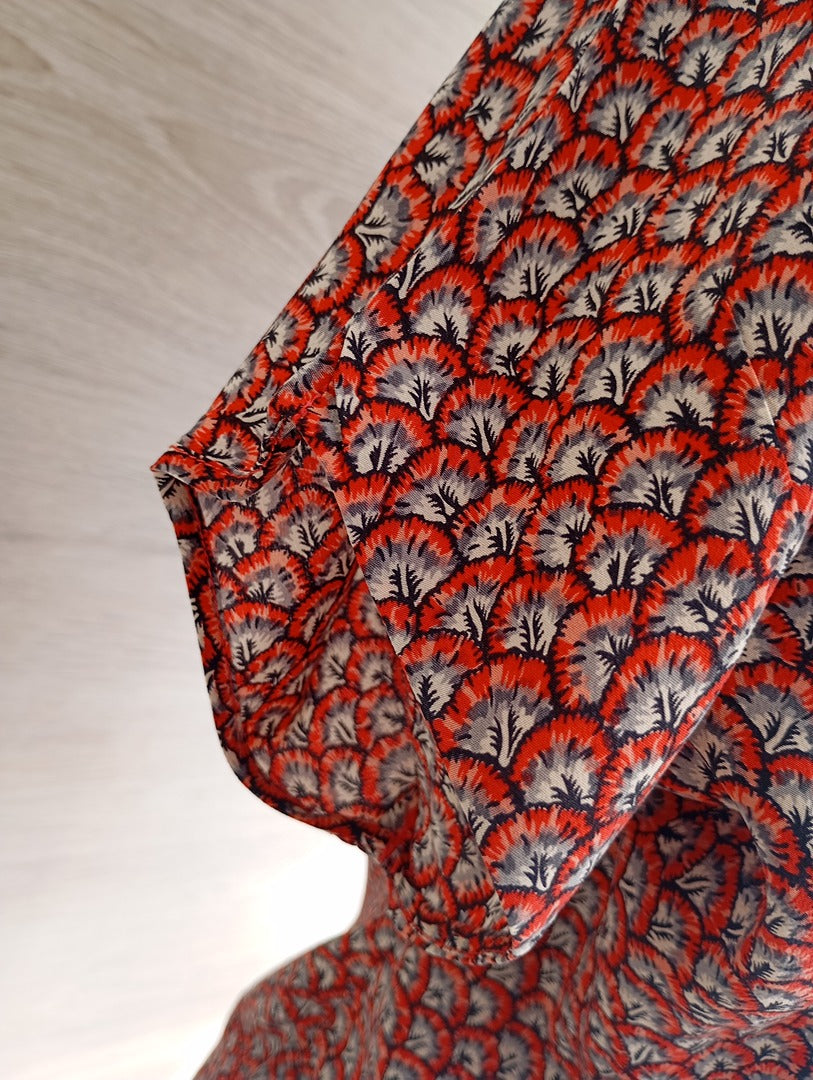 Robe Paul & Joe manches courte - L - Rouge - excellent état - 100% soie