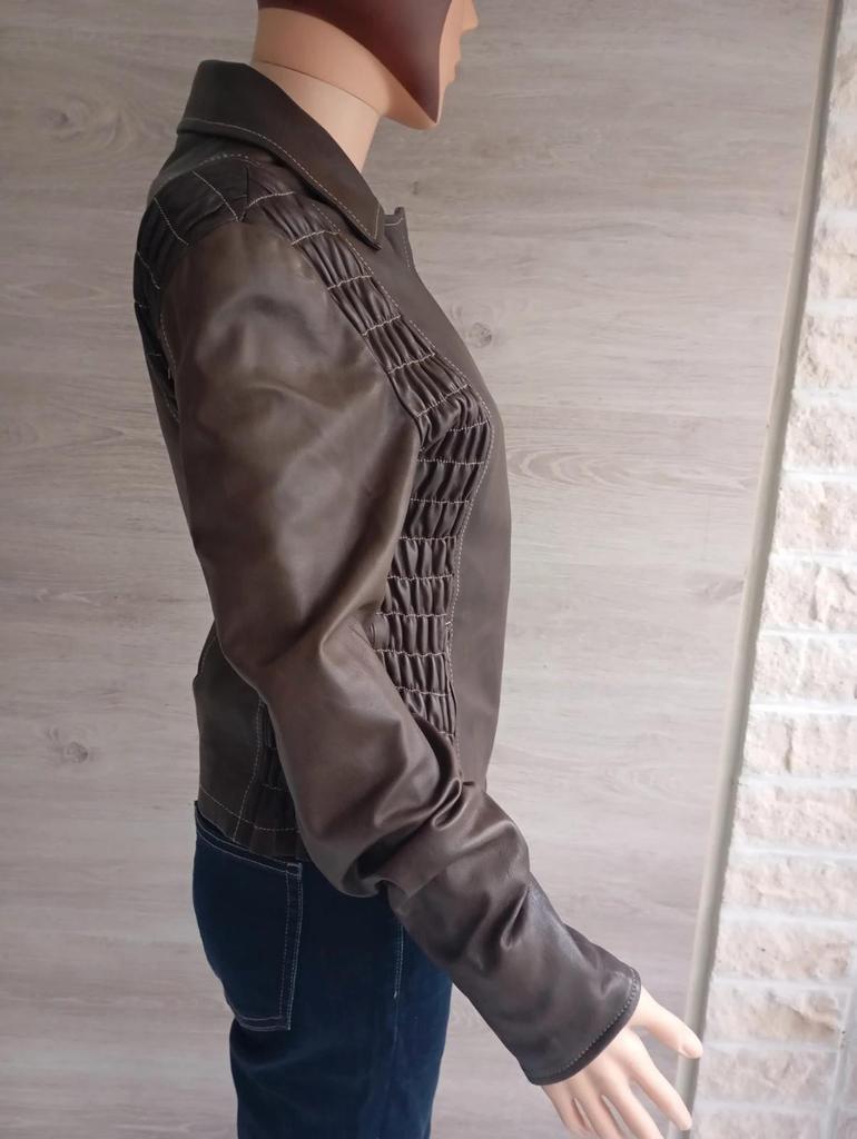 Belle veste/perfecto en 100% cuir véritable - Vera Pelle taille - L - Marron