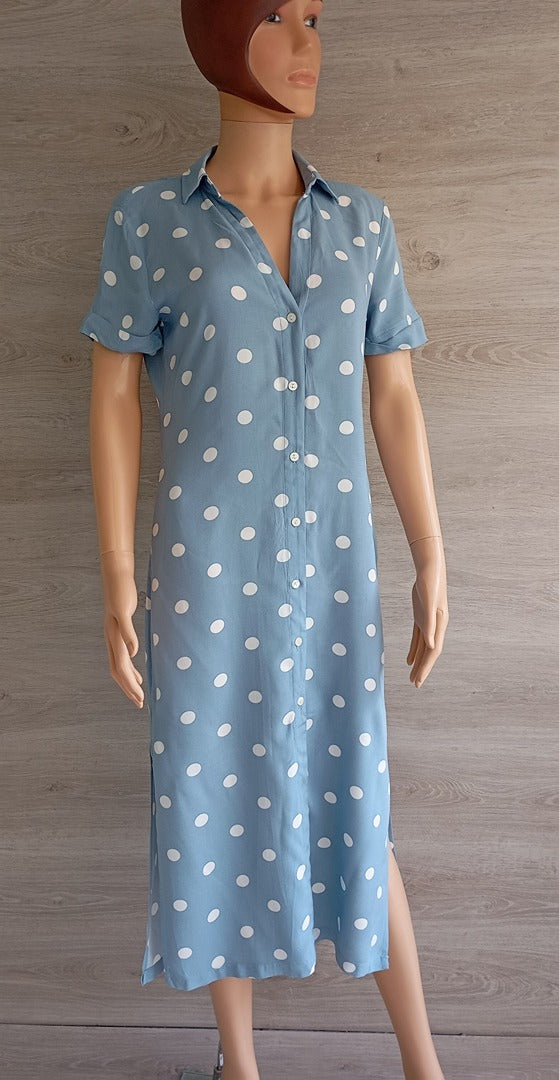 Robe chemise bleu ciel à pois — Bershka — Taille S — Très bon état