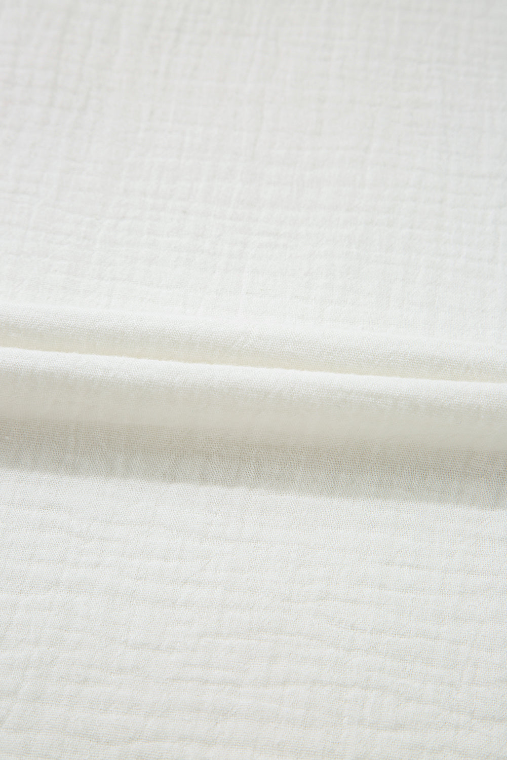 Blouse Blanche Froissée à Volants Superposés