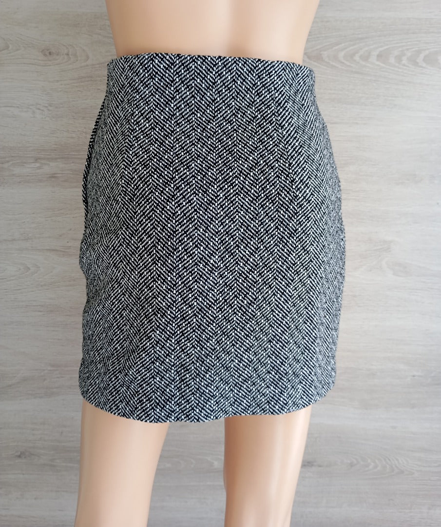 Jupe courte d'hiver H&m - 34 - Noir et blanc - Très bon état