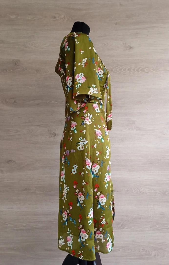 Robe midi Mango - Xs - Kaki - Très bon état