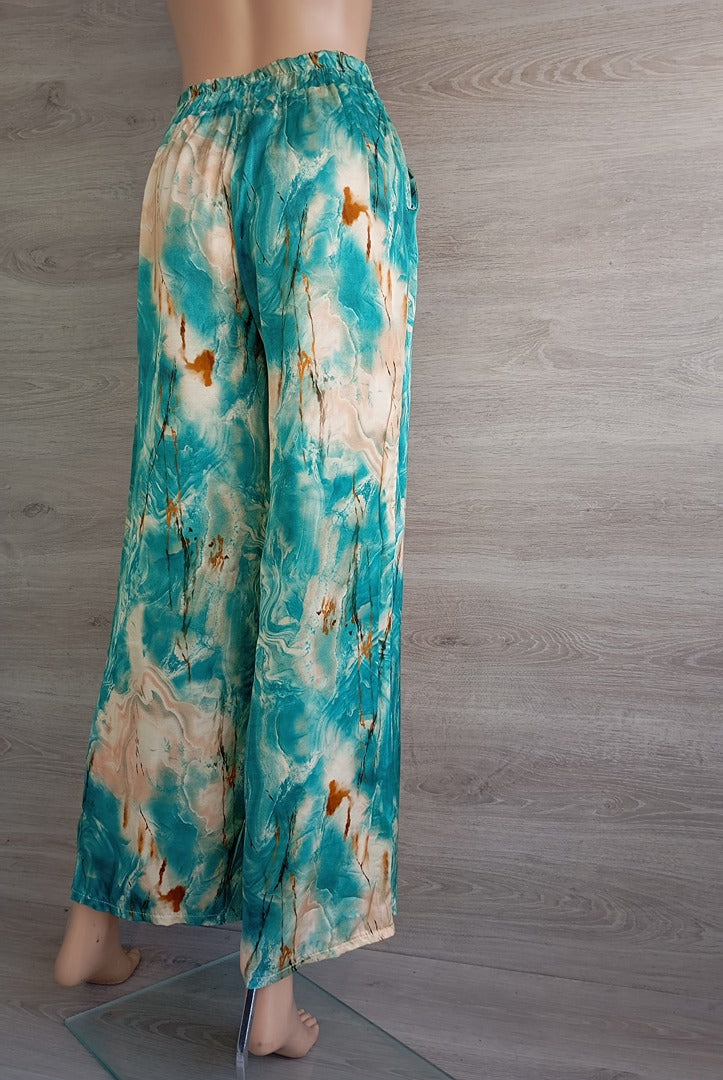 Pantalon large - Made in Italy - Xs/s - Turquoise - Très bon état - 100% viscose