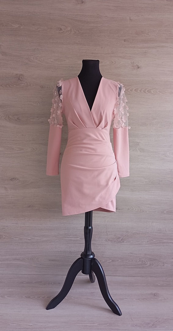 Mini robe rose fuchsia à fleurs en relief — Sheilay — Taille S — Très bon état