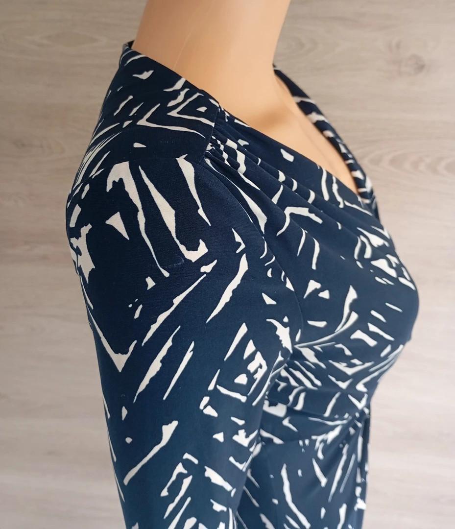 Robe Lauren Ralph Lauren - S - Marine et blanc - manches longues - marine et blanc - col cache coeur
