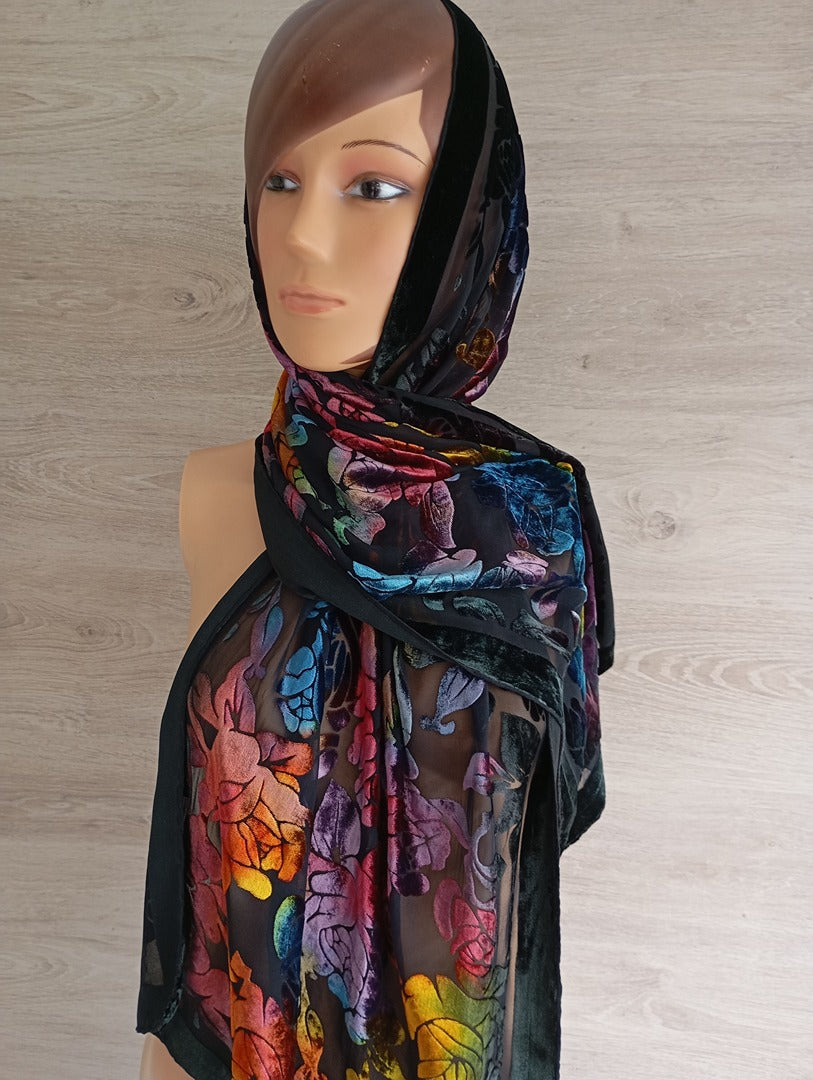 Écharpe Vintage - Taille unique - Noir - Très bon état