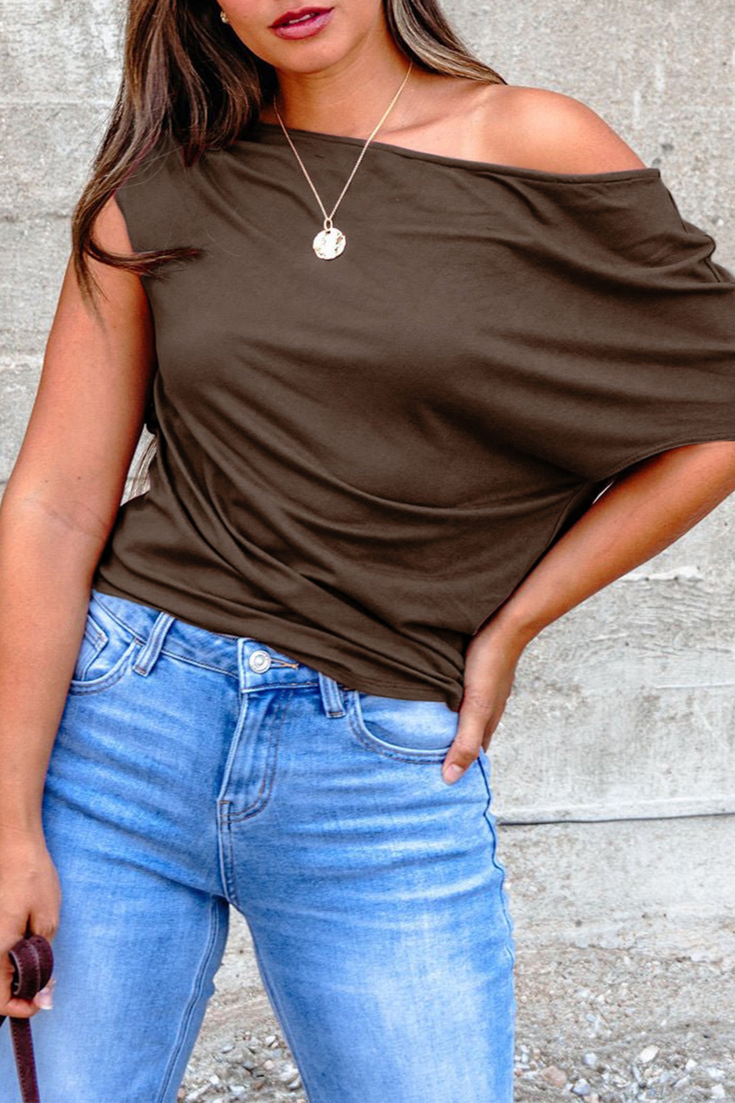 Top Grande Taille Col Asymétrique — 5 Coloris