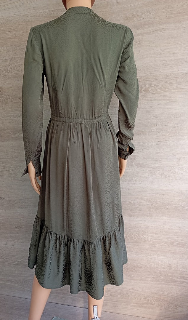 Robe midi Caroll manches longues taille 36 - kaki - Très bon état