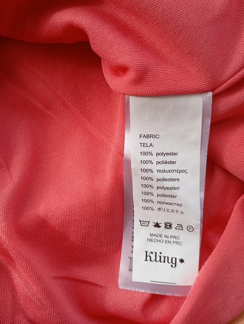 Robe courte manches courtes 🌸 Kling 🌸 L - Rose et orange - Neuf avec étiquette - style vintage