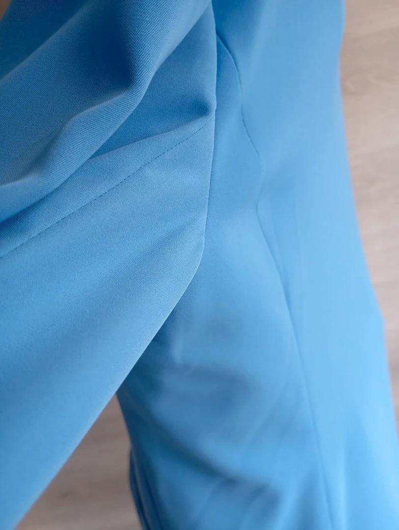 Tailleur bleu clair femme veste et jupe vintage S/m Atika