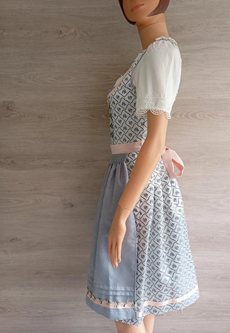 Dirndl - tenue traditionnel femme Krüger taille Xs grise et rose costume robe