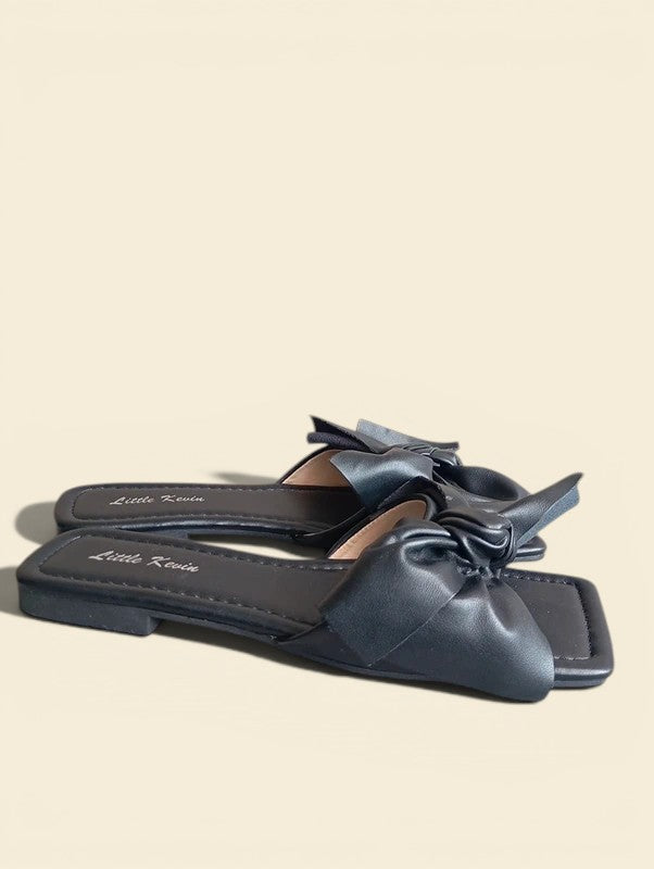 Mules nœud décoratif Little Kevin – Taille 36 – Noir