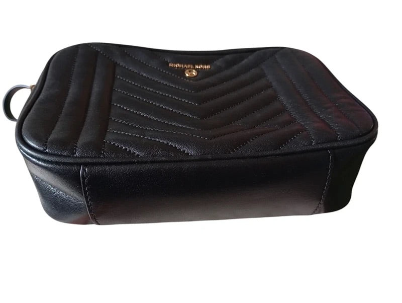 Sac Michael Kors Jet Set Medium Camera Bag — Cuir Matelassé Noir