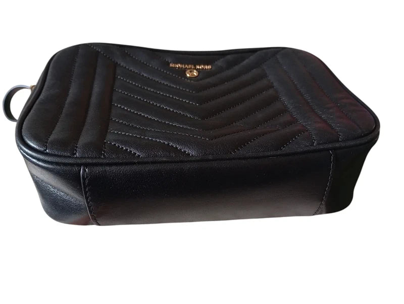 Sac Michael Kors Jet Set Medium Camera Bag — Cuir Matelassé Noir