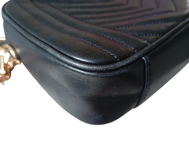 Sac Michael Kors Jet Set Medium Camera Bag — Cuir Matelassé Noir