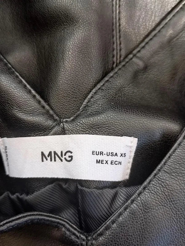 Mini robe simili cuir noire — MNG Mango — Taille XS — Seconde Main