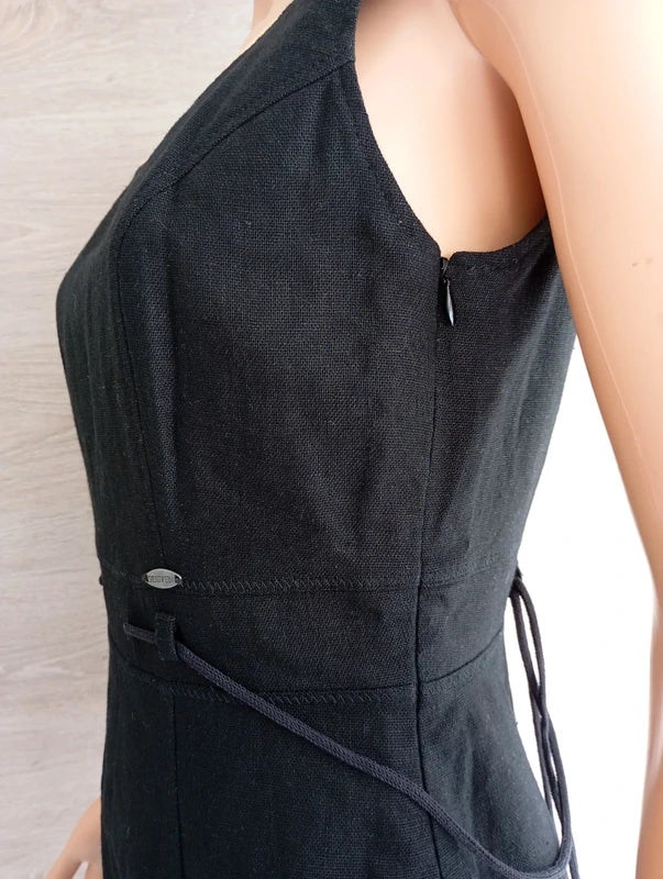 Robe longue en lin et viscose sans manche noire S Giesswein très bon état