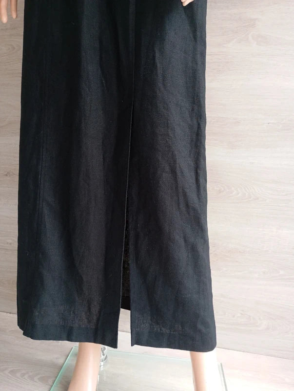 Robe longue en lin et viscose sans manche noire S Giesswein très bon état