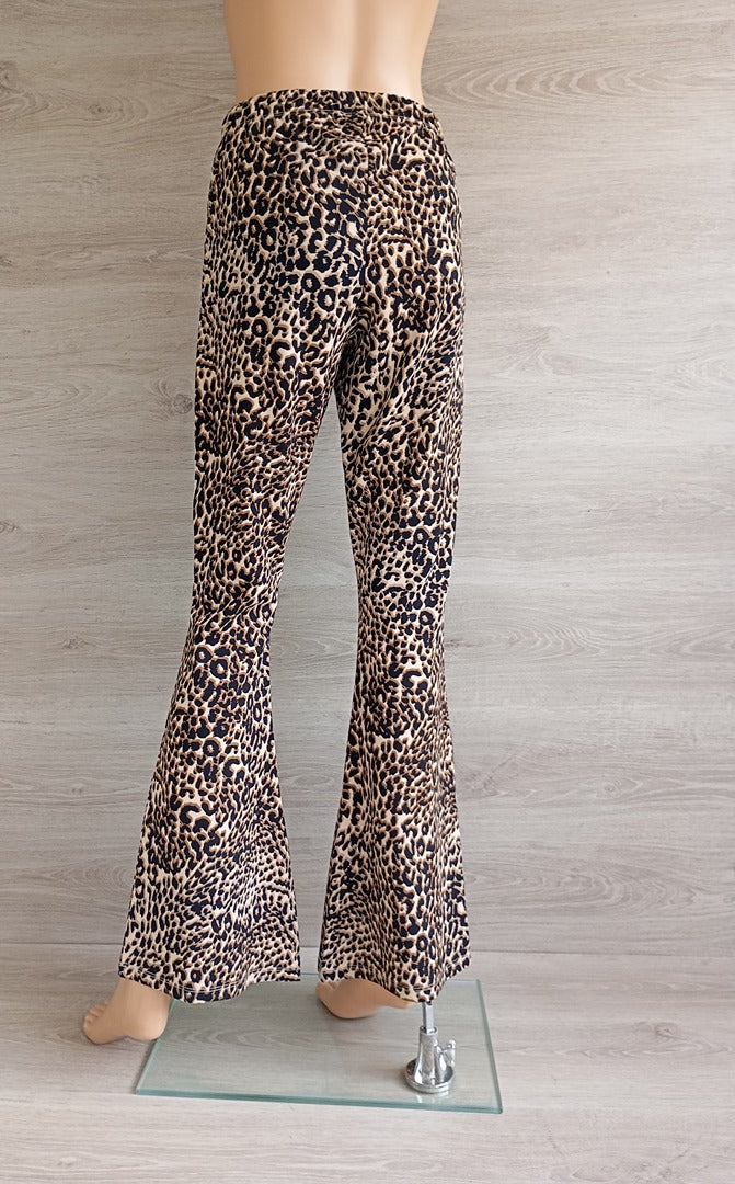 Pantalon flare Undiz - M - Marron/léopard - Très bon état