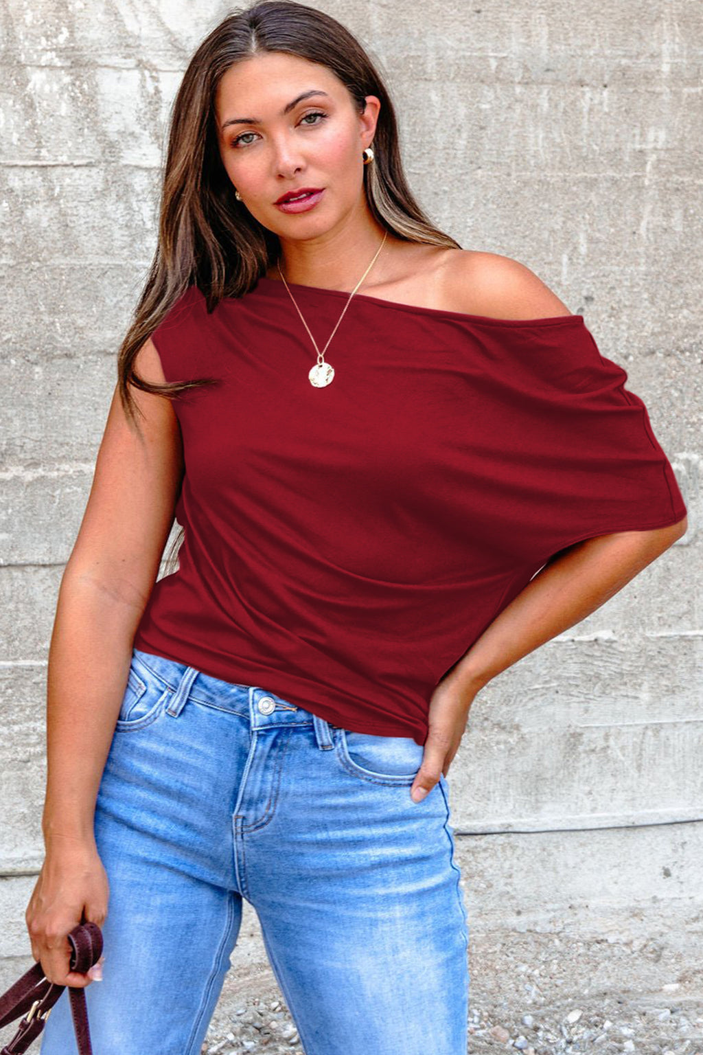 Top Grande Taille Col Asymétrique — 5 Coloris