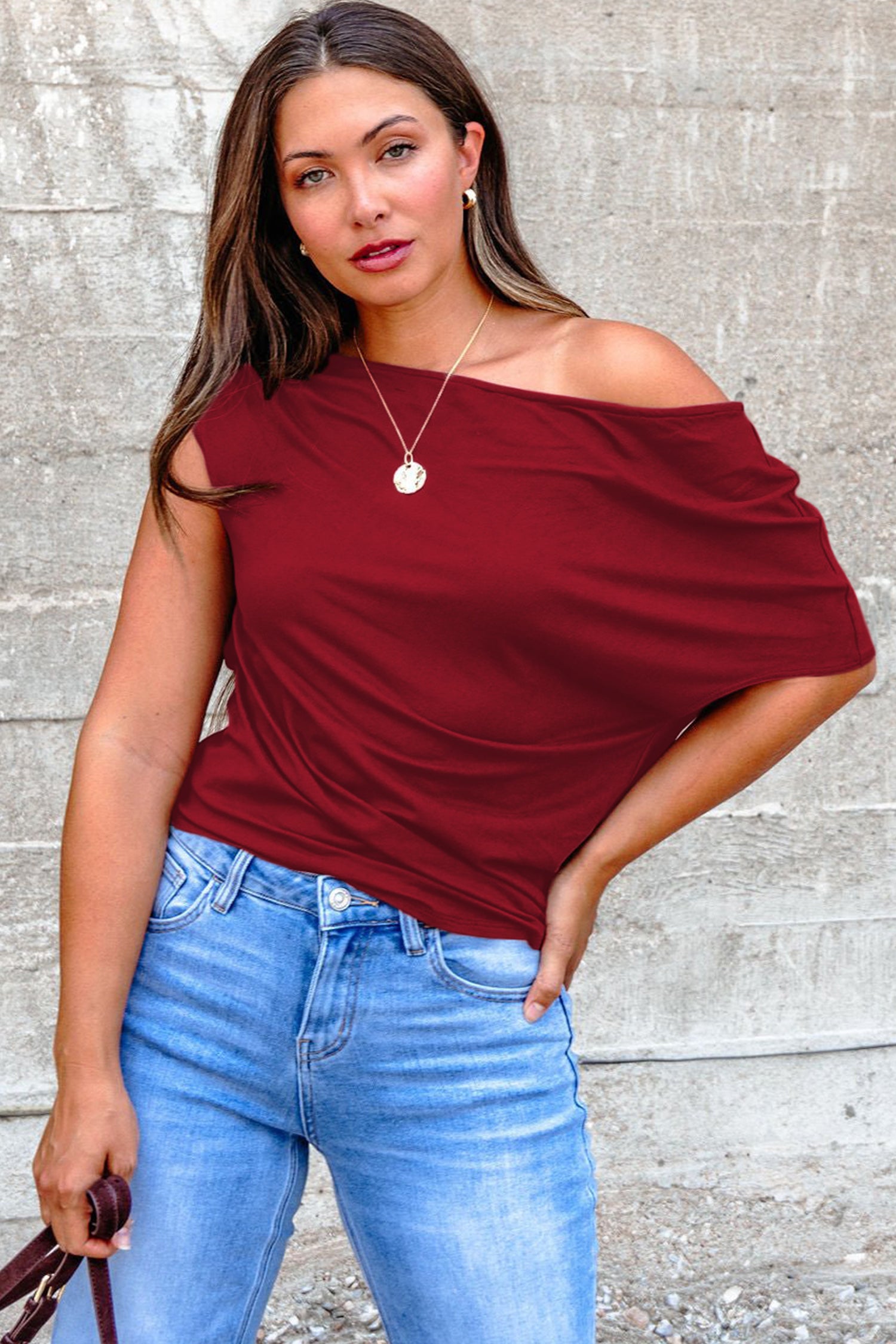 Top Grande Taille Col Asymétrique — 5 Coloris