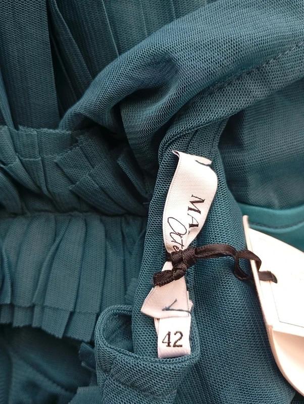 robe midi plissée Maru Atelier - 42 - turquoise - bon état - avec fleurs