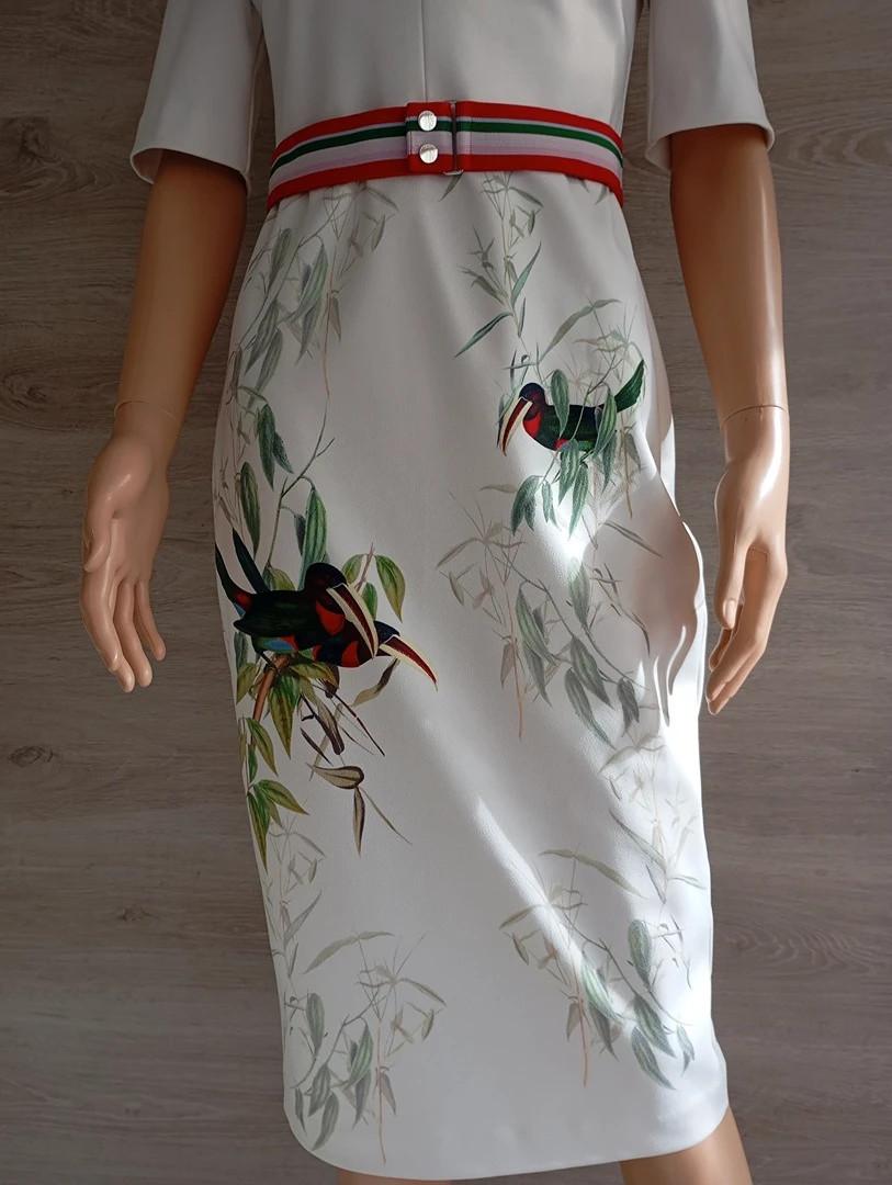 Robe mi-longue blanche imprimé nature — Ted Baker — Taille S — Très bon état