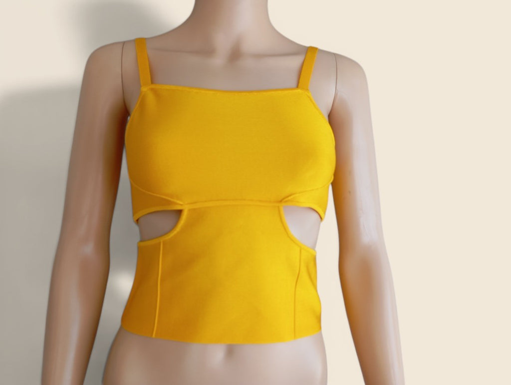 Crop top Patrizia Pepe - Xs - Jaune - Neuf avec étiquette