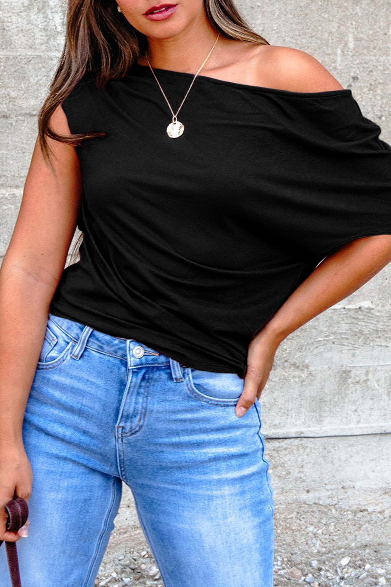 Top Grande Taille Col Asymétrique — 5 Coloris