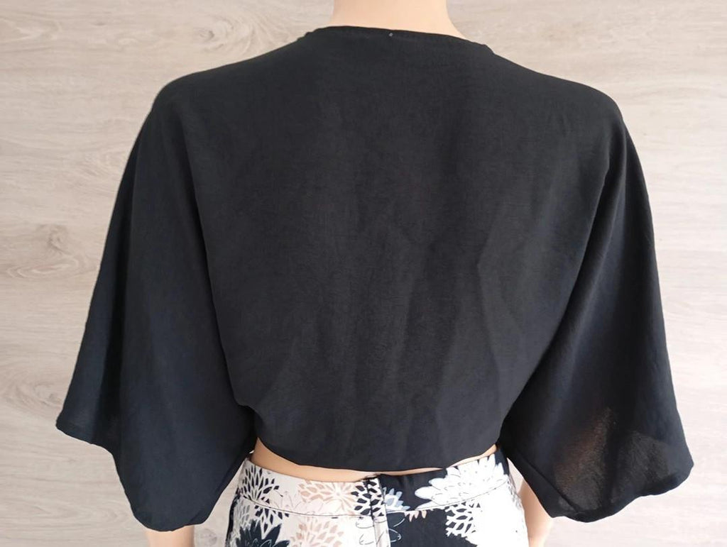 Haut - top - bolero 🌸 New Collection 🌸 Taille unique - Noir - manches courtes - modèle Mariana
