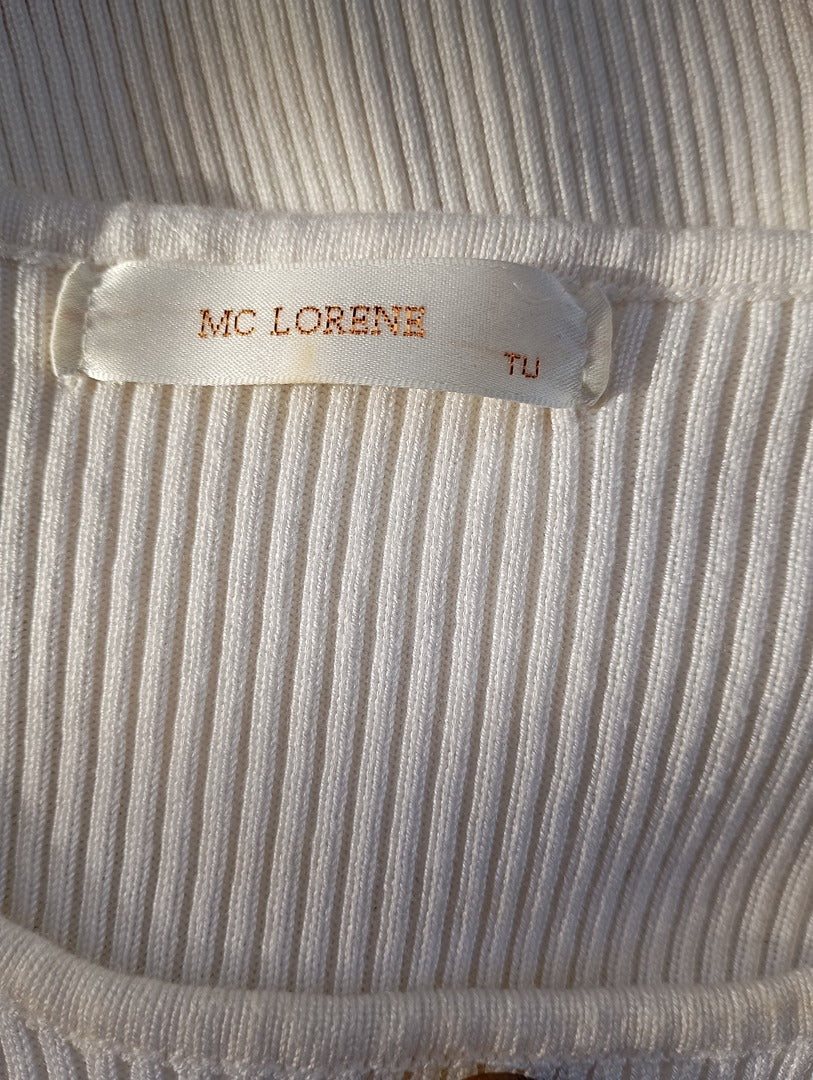 Robe pull manches longues - Mc Lorene - Taille unique - Blanc - Très bon état