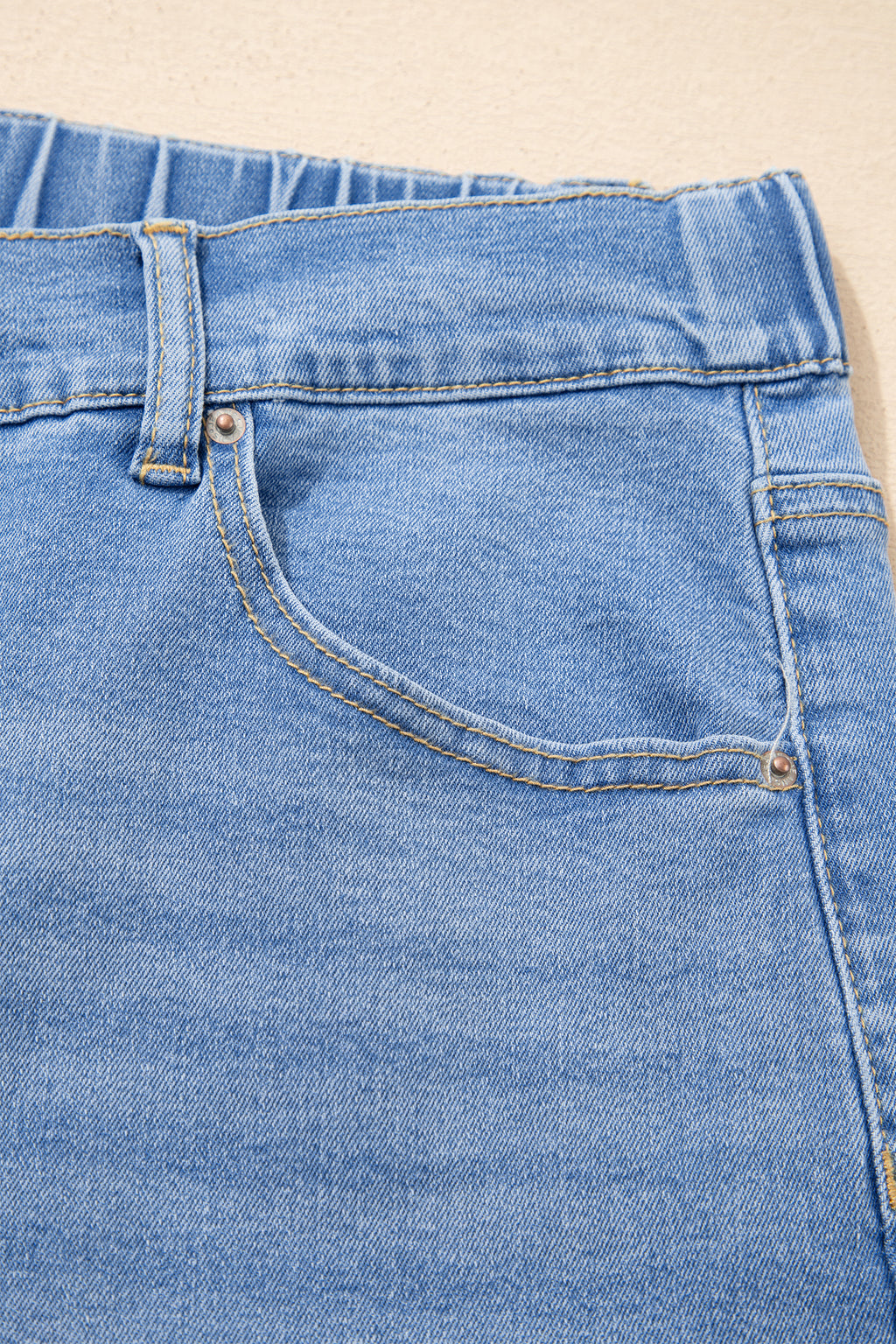 Jean Grande Taille Wide Leg à Lacets Contrastés
