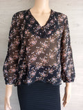 Blouse Claudie Pierlot - 40 - Noir - Très bon état - viscose - motif floral
