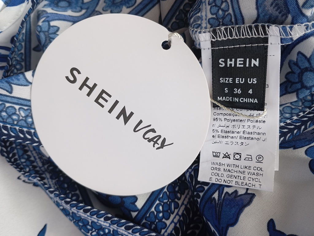 Robe courte d'été 🌸 Shein 🌸- S - Bleu - Neuf avec étiquette