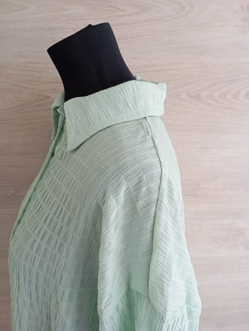Chemise plissée manches longues - S - Menthe - Très bon état