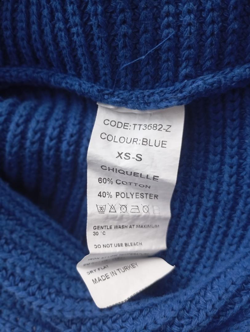 Haut court - Top en maille femme Chiquelle - Xs/s - Bleu - très bon état - manches longues