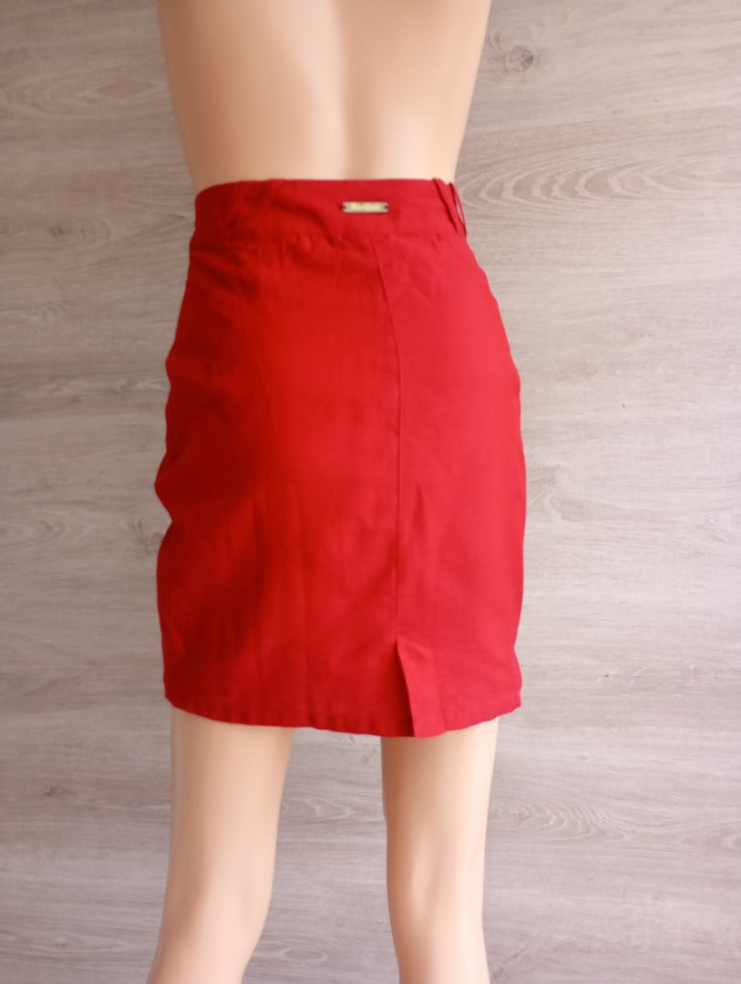 Jolie jupe Skunkfunk taille M - Rouge - en coton et soie - neuve