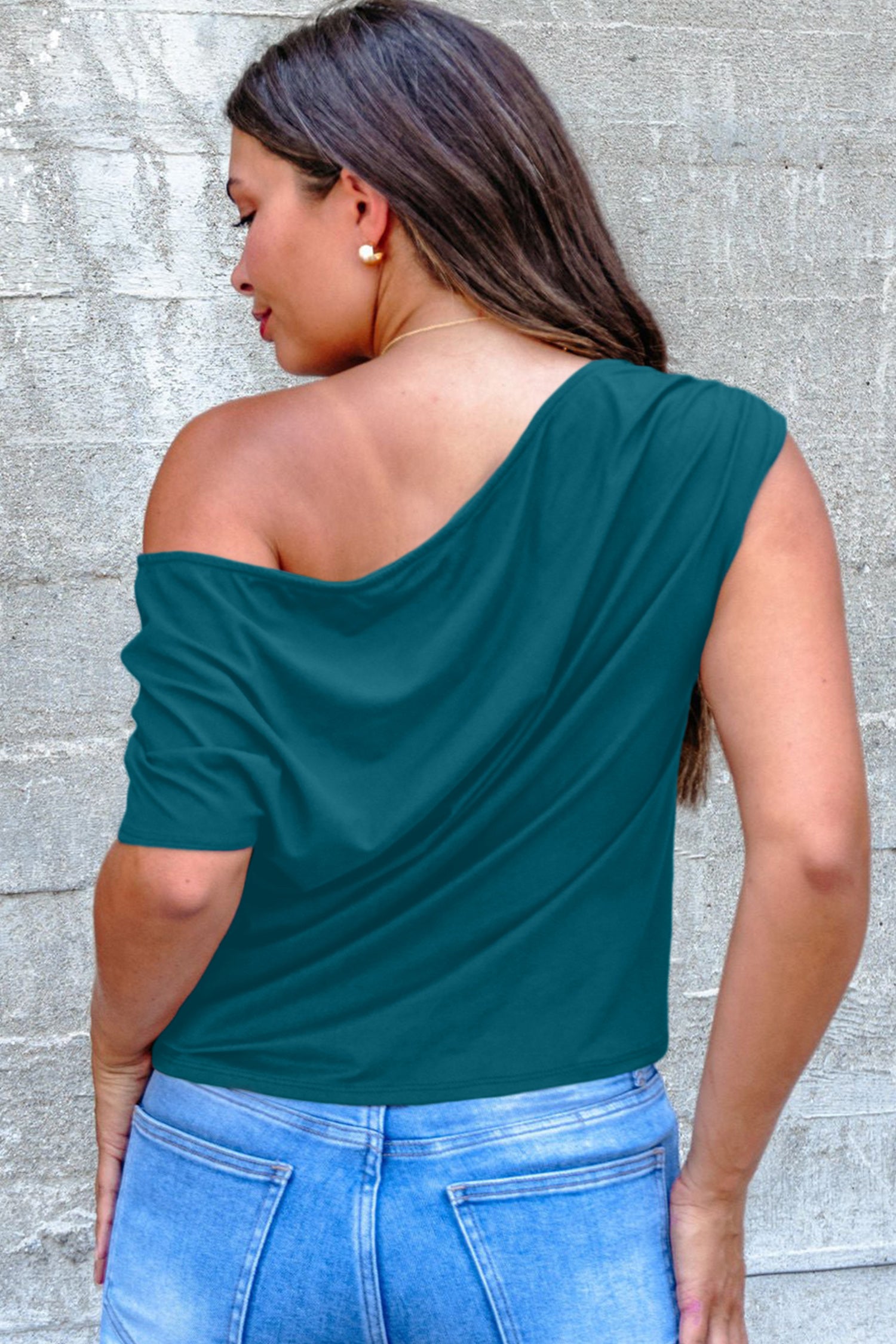 Top Grande Taille Col Asymétrique — 5 Coloris