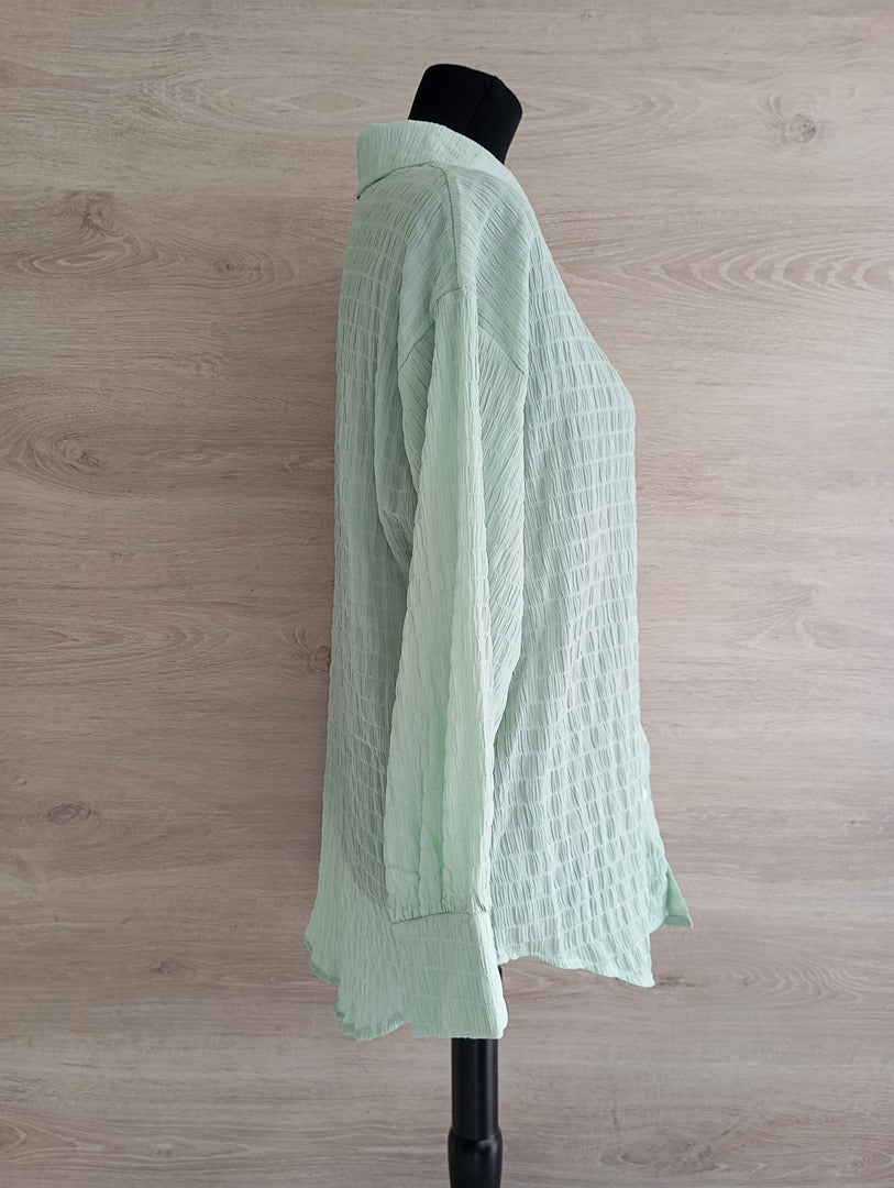 Chemise plissée manches longues - S - Menthe - Très bon état